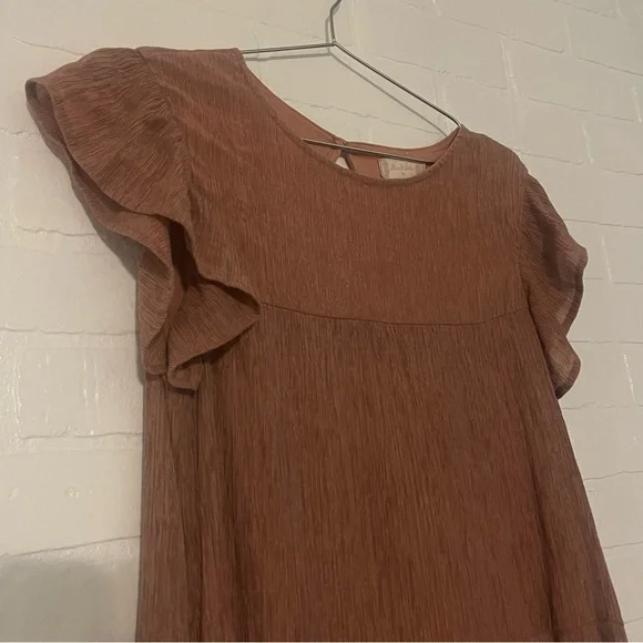 Altar'd State Womens Dress Ruffle Sleeve Dress Size Fall Dress Pockets Medium - Picture 2 of 8